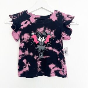 NWT Disney Parks Minnie Mouse Tie-dye Vampire Bat T-shirt Flutter Halloween XS